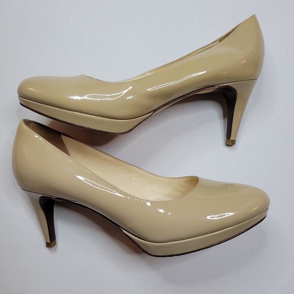 Cole Haan NikeAir Women's Nude Beige Patten Leather Pumps 3" Heel Size 9.5B - Picture 2 of 9